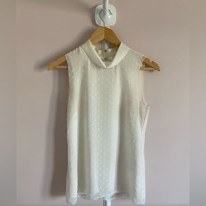 Reiss cream cowl neck sleeveless blouse